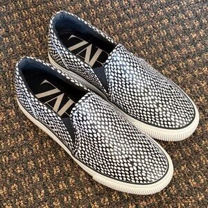 Zara snakeskin print pull on sneakers